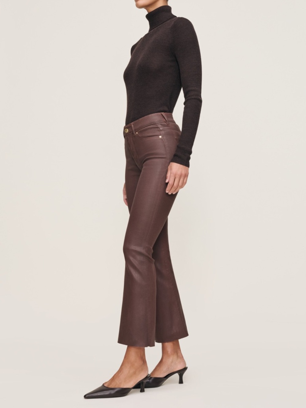 Dl1961 Bridget  Dark elm Coated Flare Jeans 26